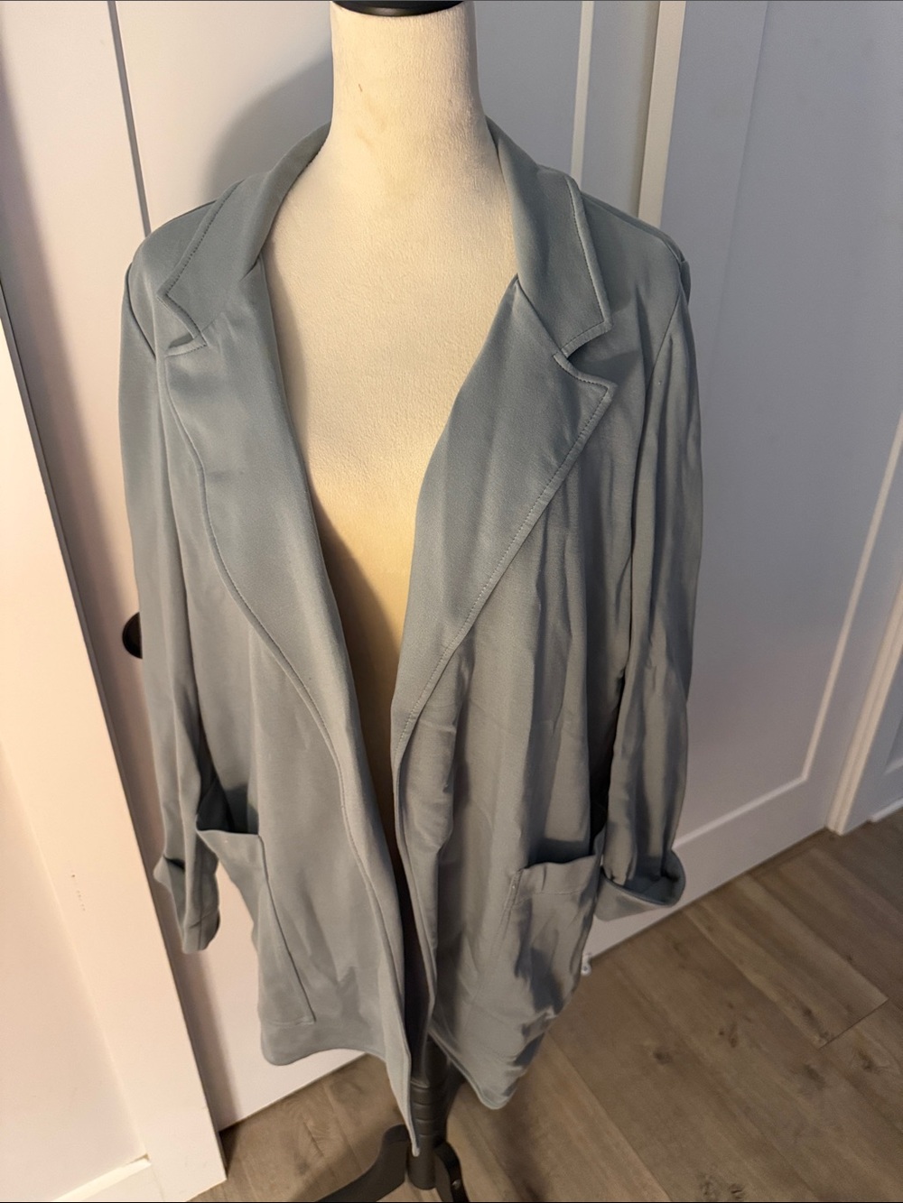 Athleta Dusty Blue Open-Front Blazer Jacket